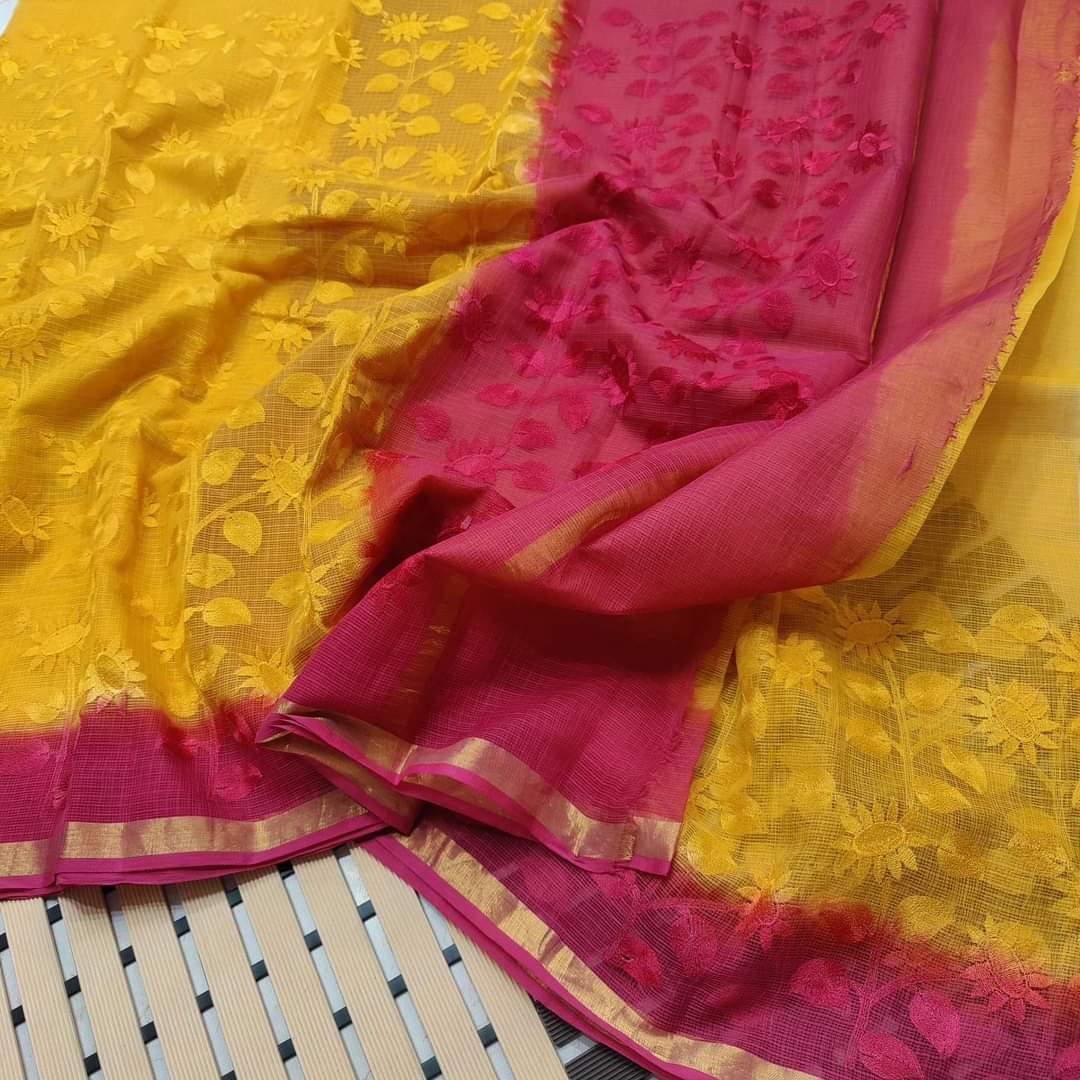 Pritha Kota Doriya Saree with embroidery