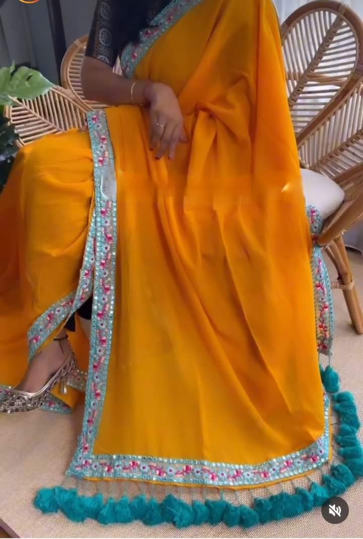 Mul Cotton Saree with Tassels by RNR
