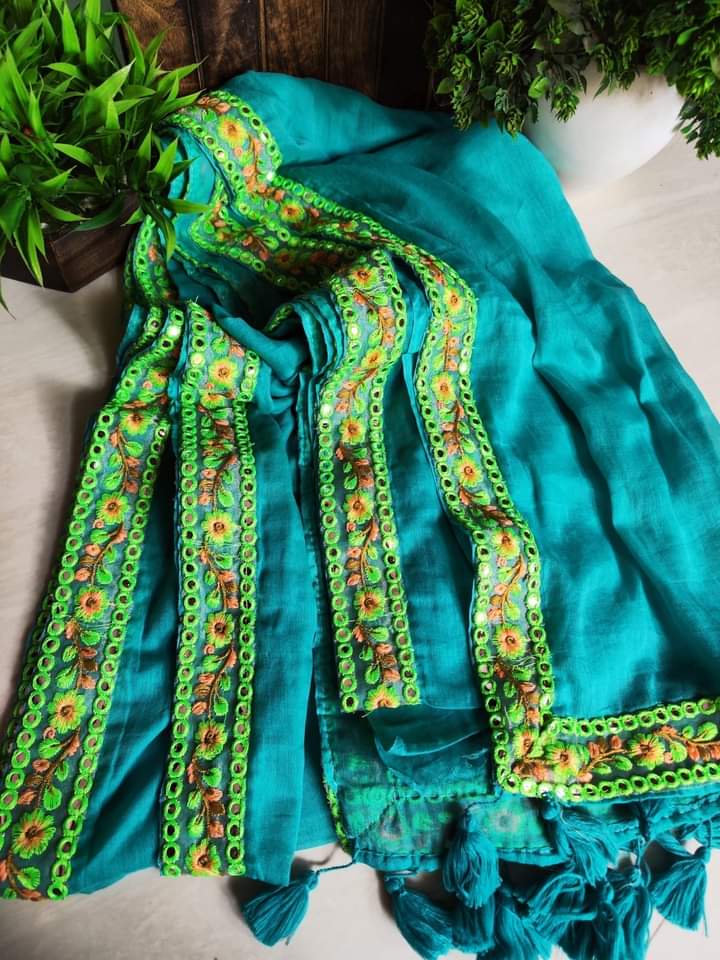 Mul Cotton Saree with Tassels by RNR
