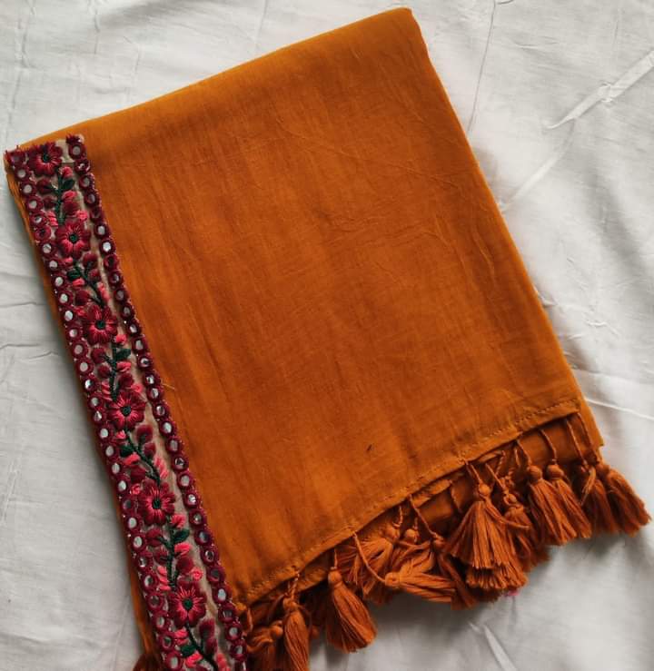 Mul Cotton Saree with Tassels by RNR