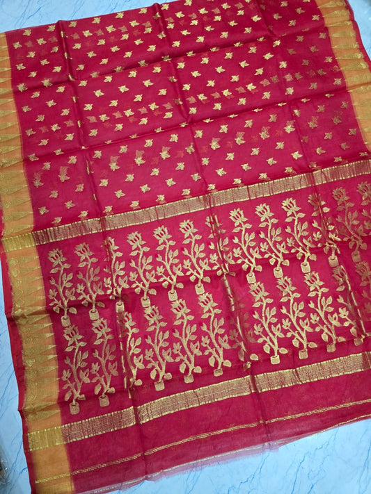 Jamdani Muslin Saree with Mina Work by RNR