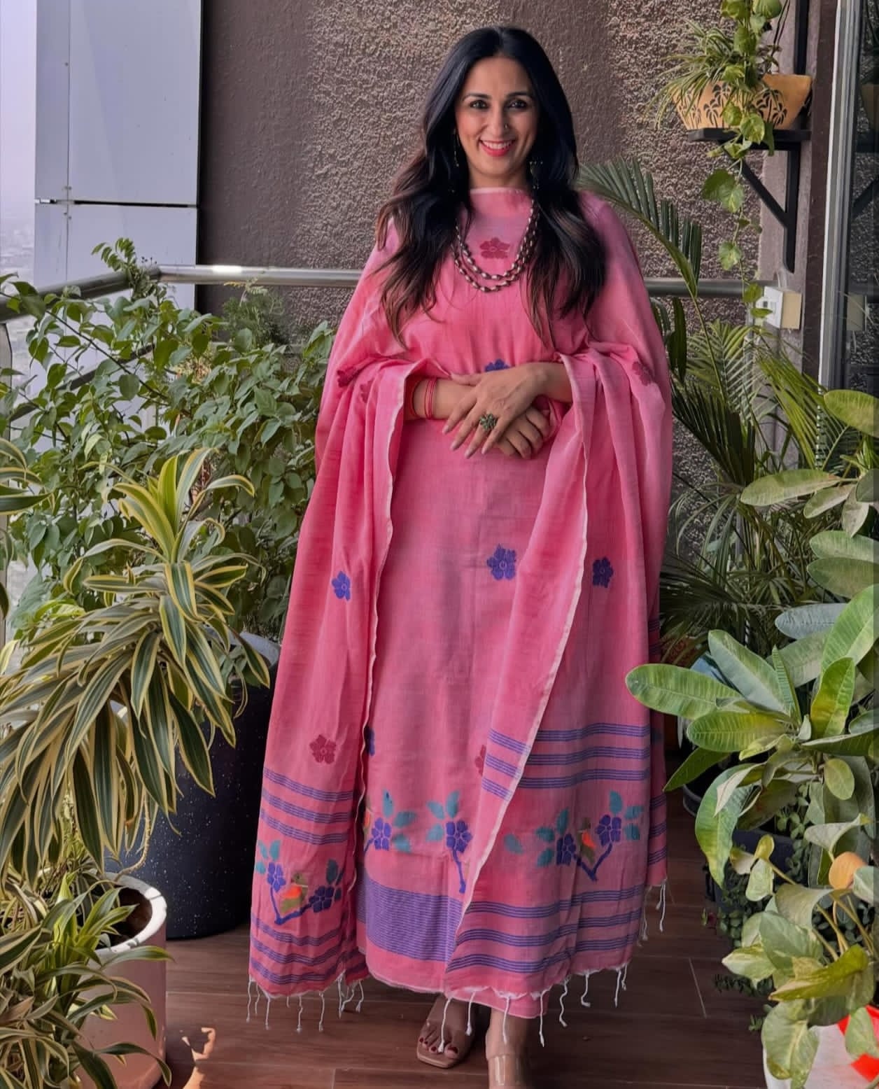 Pure Cotton Handwoven Tantuja Salwar Suit Fabric by RNR