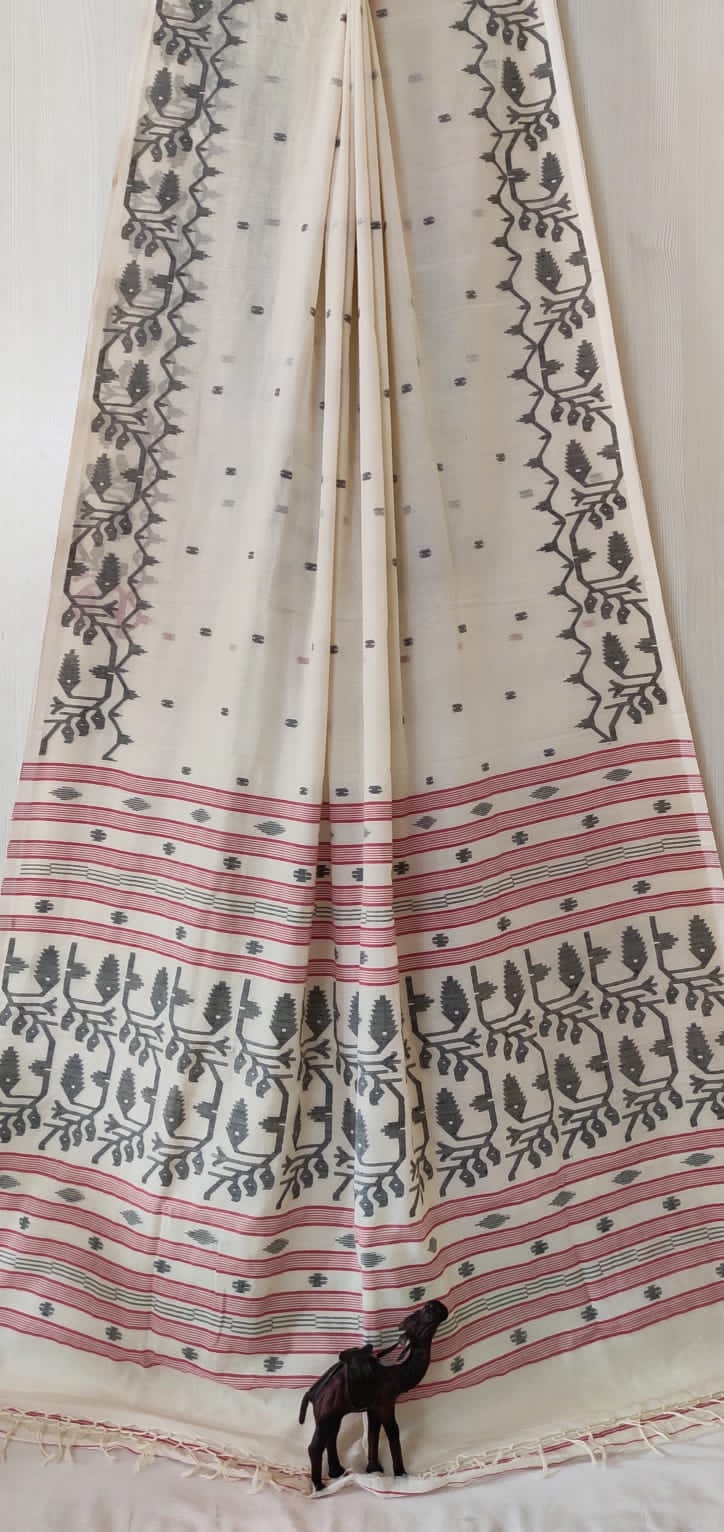 Pure Cotton Jamdani Butta Saree by RNR
