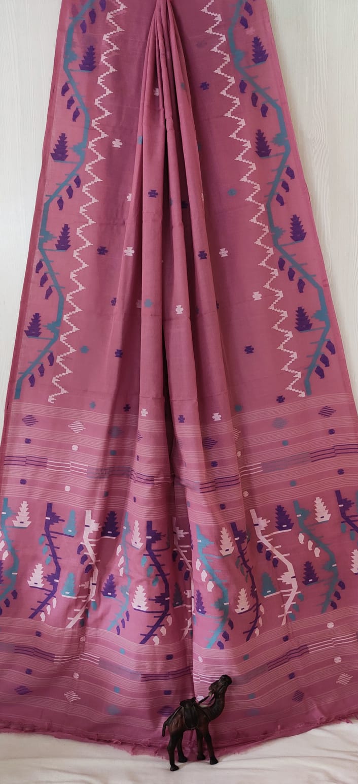 Pure Cotton Jamdani Butta Saree by RNR