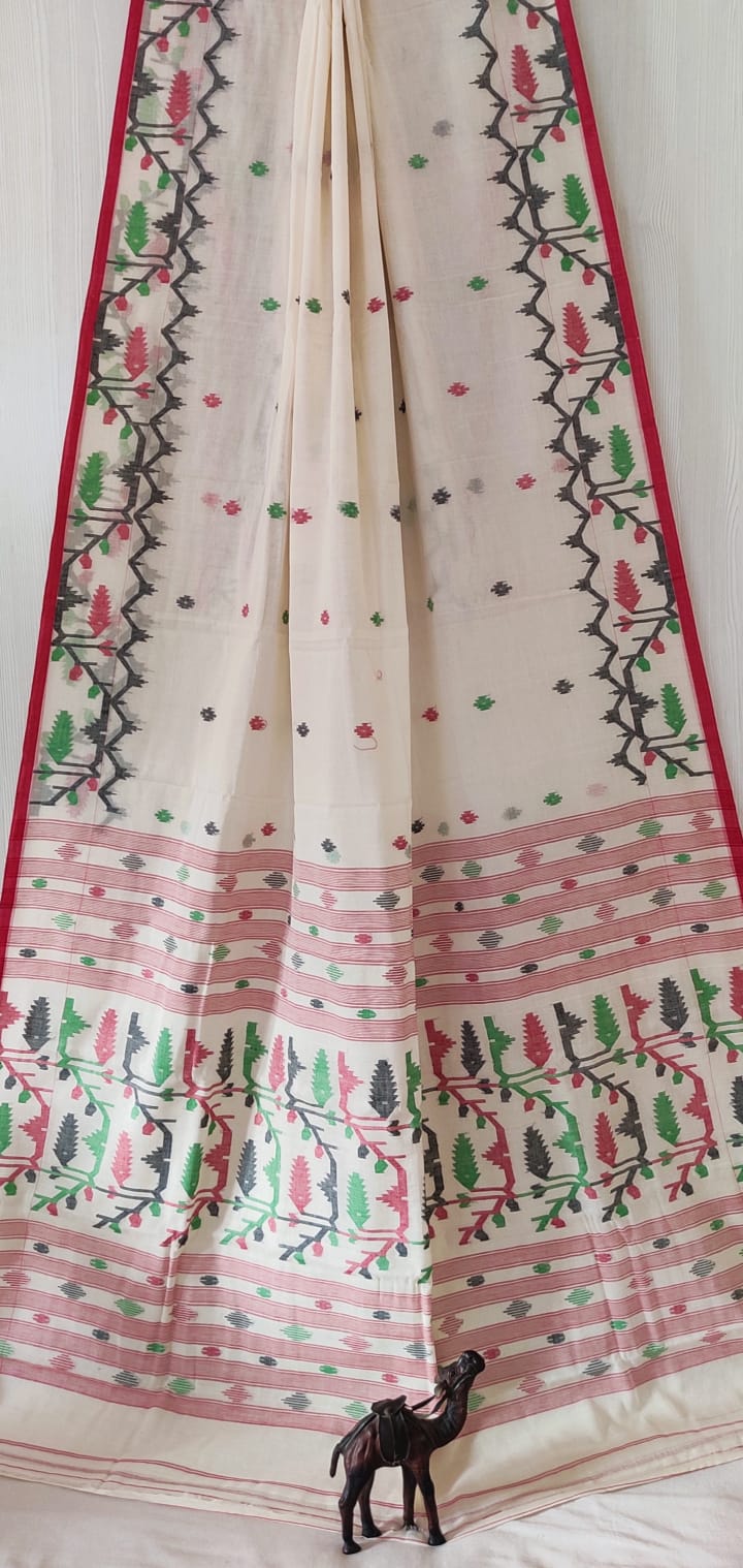 Pure Cotton Jamdani Butta Saree by RNR