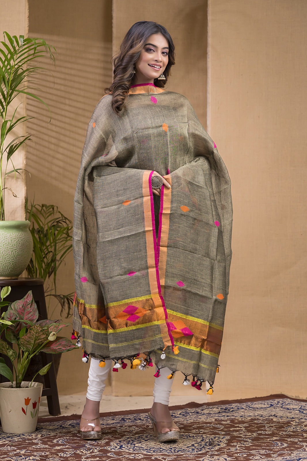Pure Linen Jamdani Suit by RNR