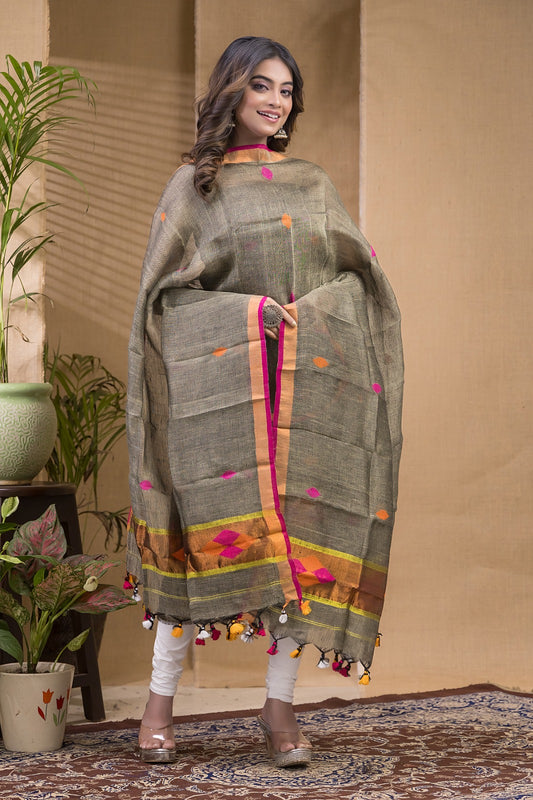 Pure Linen Jamdani Suit by RNR