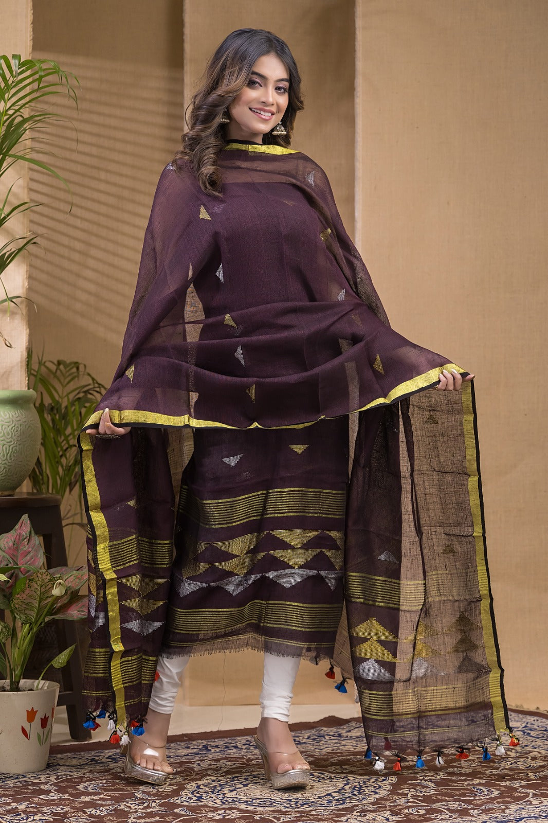 Pure Linen Jamdani Suit by RNR
