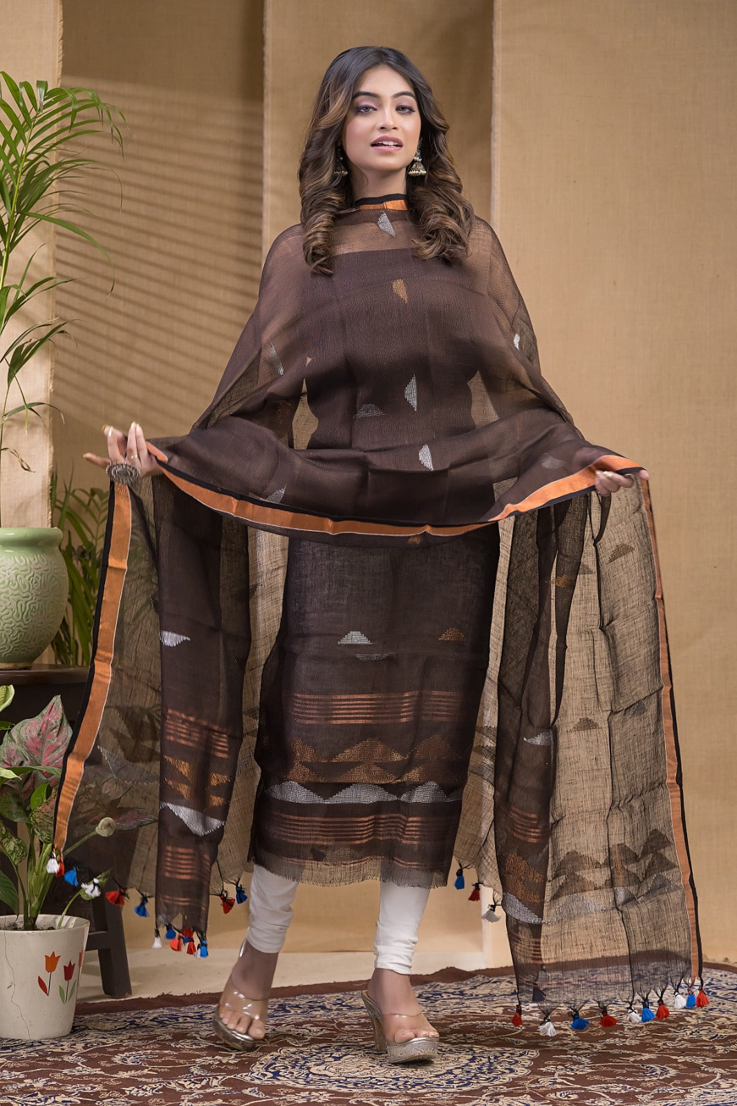 Pure Linen Jamdani Suit by RNR