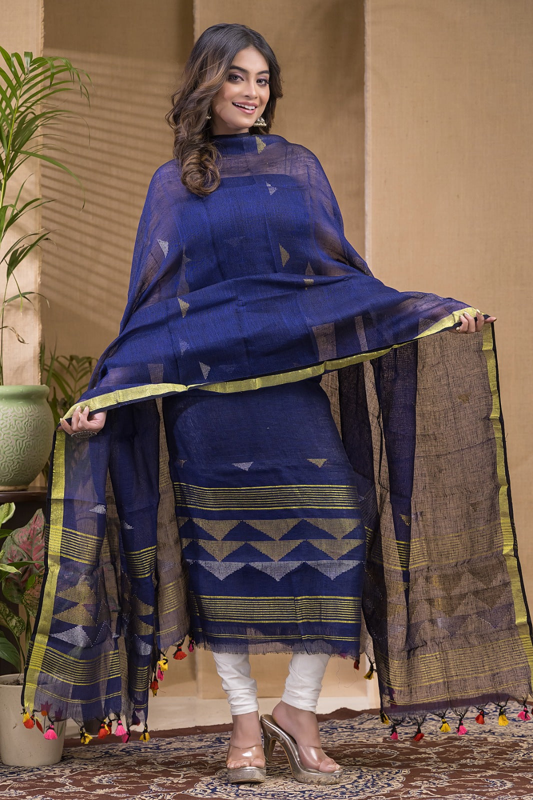 Pure Linen Jamdani Suit by RNR