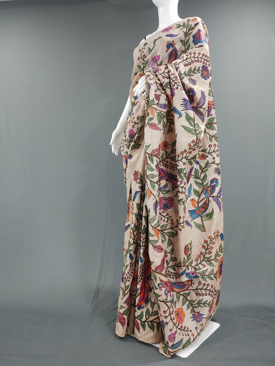 Handloom Kosa Silk Peacock Painted Saree
