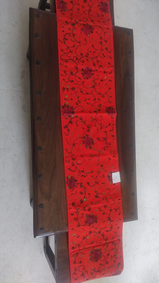 Red Handpainted Runner for Dining room by RNR