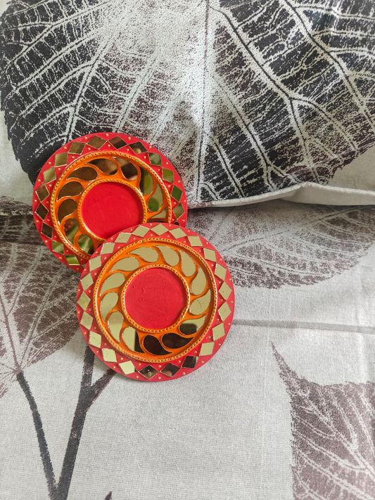 Red Handmade Tea Light Holder by RNR