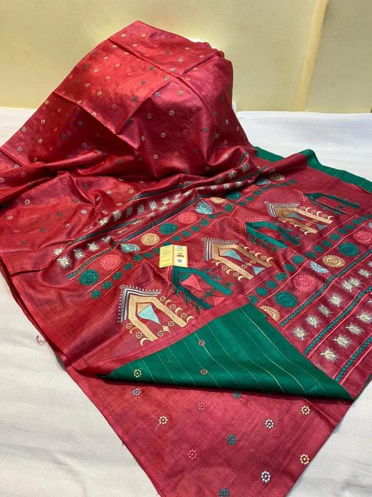 Tussar Silk Saree | Jaipur Design Saree - Indian Traditional Designer Saree By Rank Never Retire