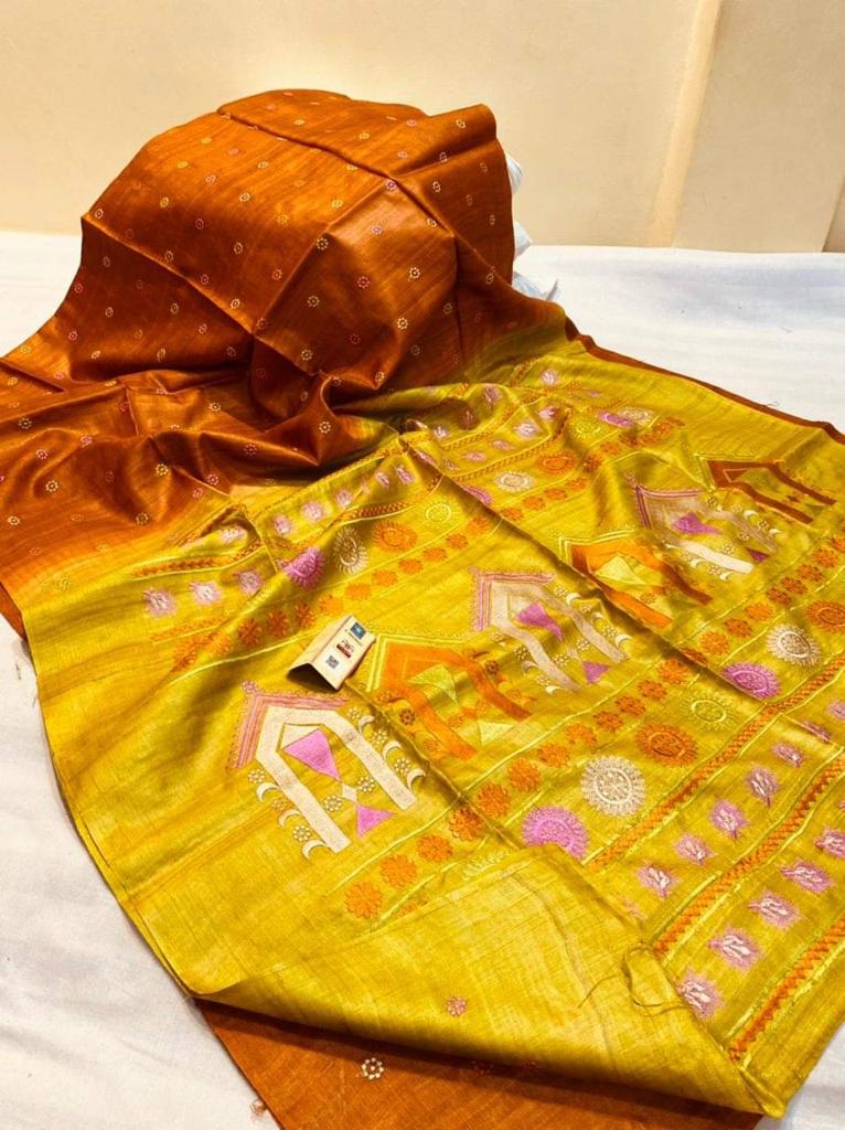Tussar Silk Saree | Jaipur Design Saree - Indian Traditional Designer Saree By Rank Never Retire