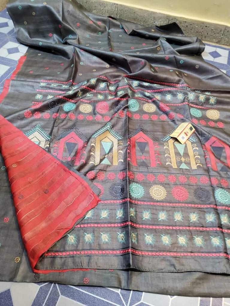 Tussar Silk Saree | Jaipur Design Saree - Indian Traditional Designer Saree By Rank Never Retire
