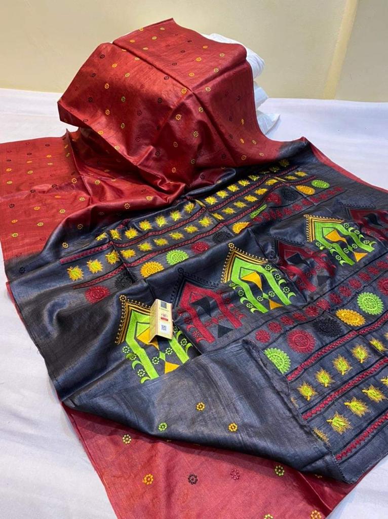 Tussar Silk Saree | Jaipur Design Saree - Indian Traditional Designer Saree By Rank Never Retire