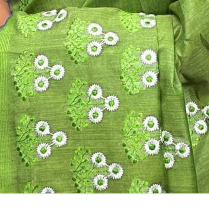 Embroidered Wasbadra Anti Wrinkle Silk Saree By Rank Ever Retires