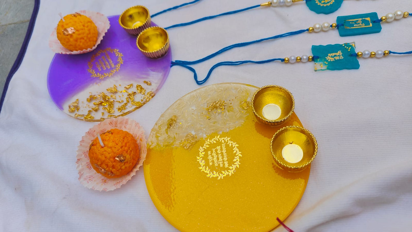 Resin Art Thalis for Rakhi and other Festivals