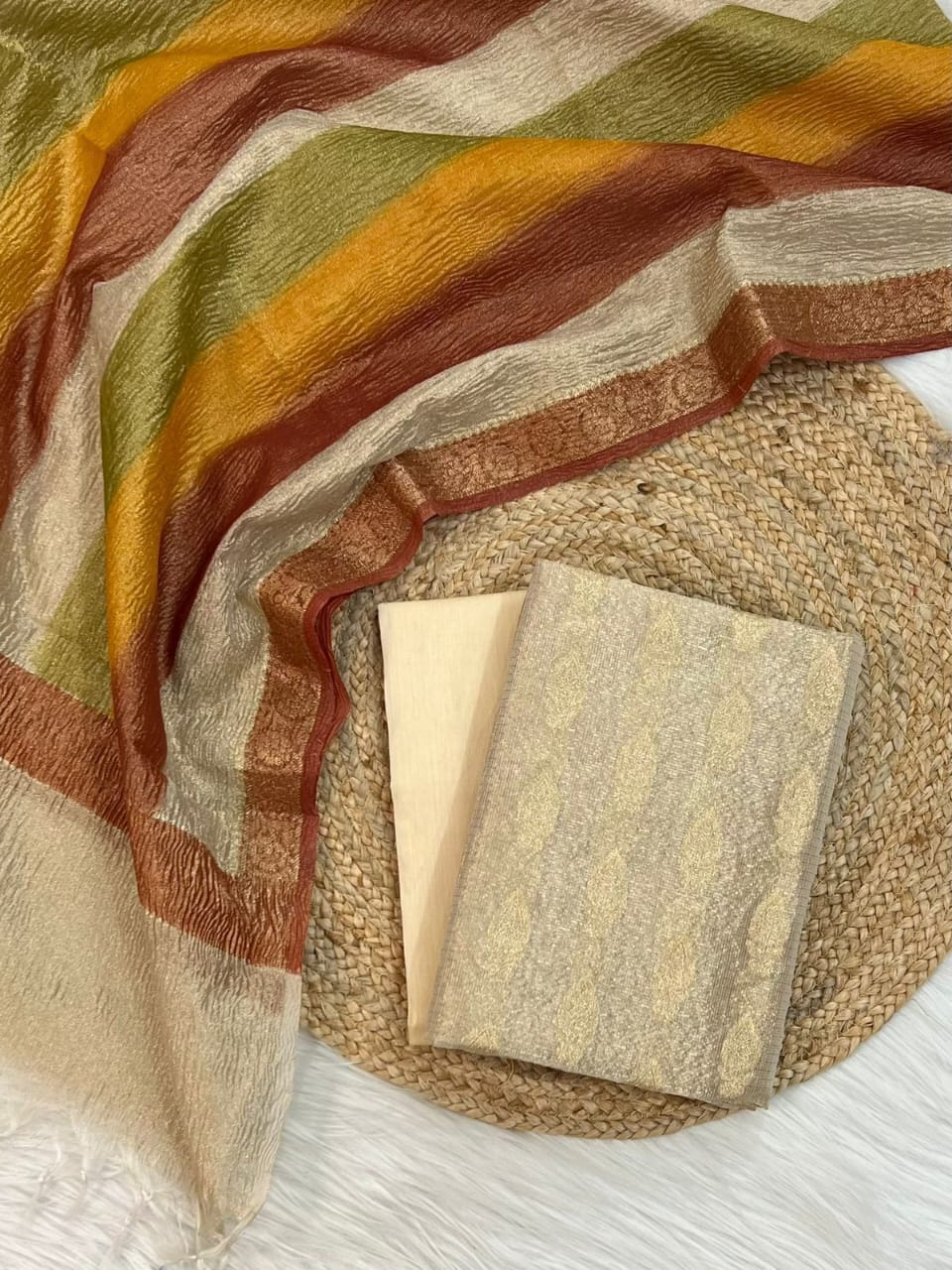 Tissue Silk with Zari Weaving Suit