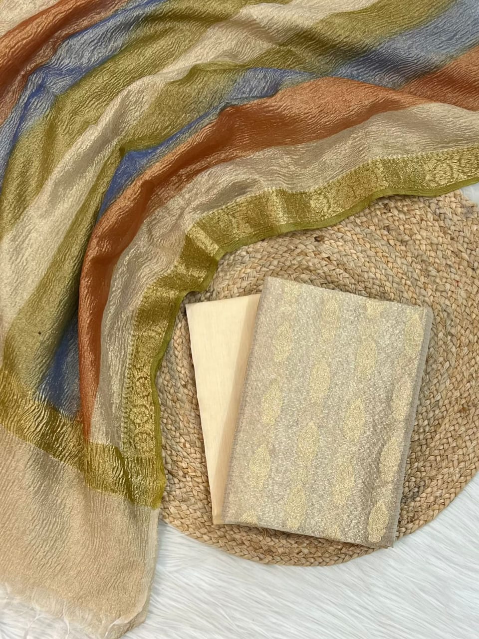 Tissue Silk with Zari Weaving Suit