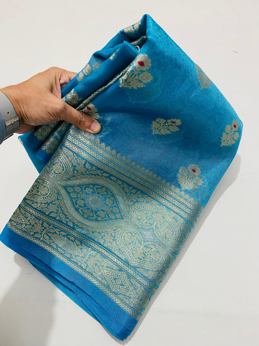 Banaras Bloom Semi-Tissue Soft Silk Saree