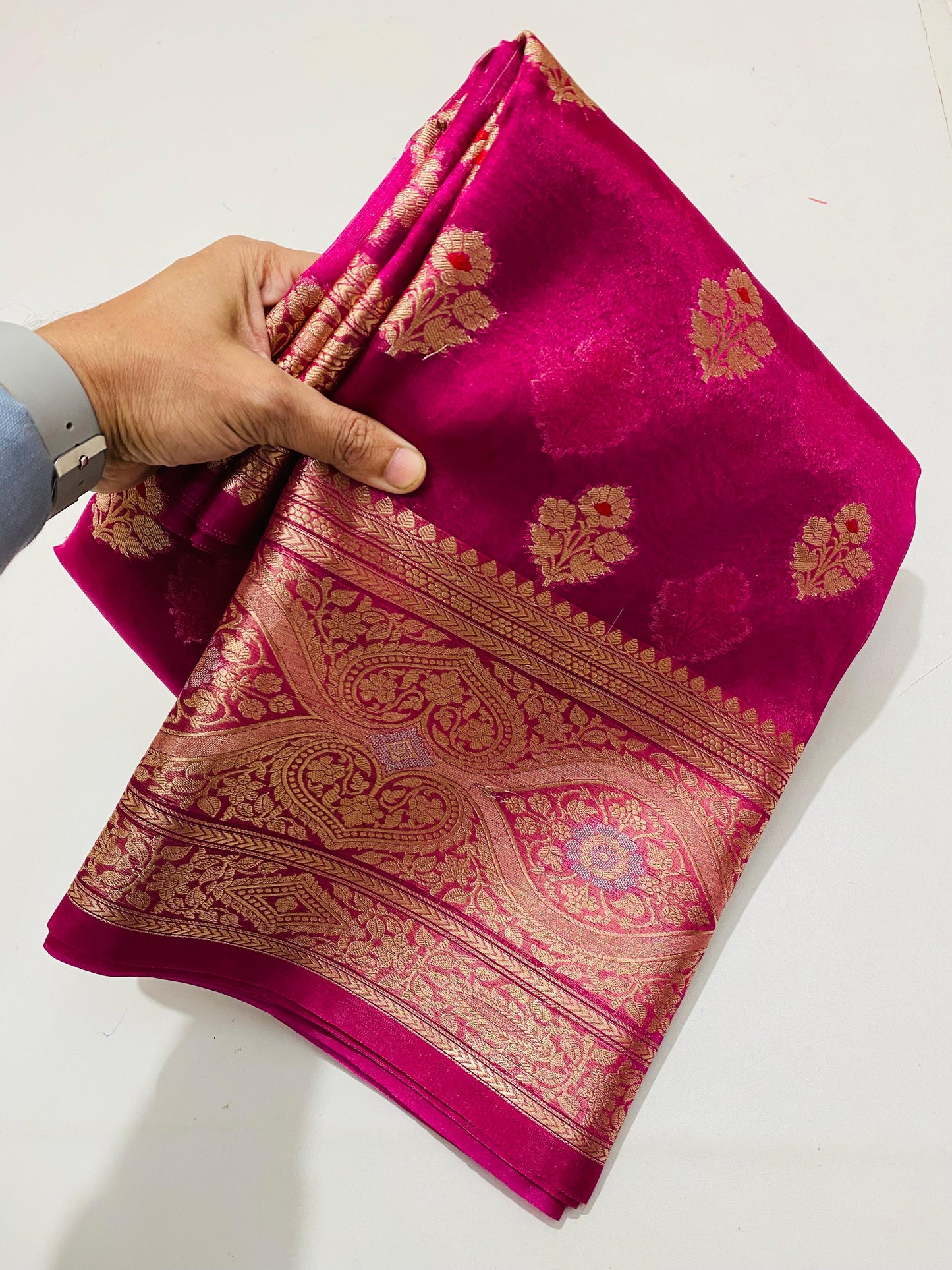 Banaras Bloom Semi-Tissue Soft Silk Saree
