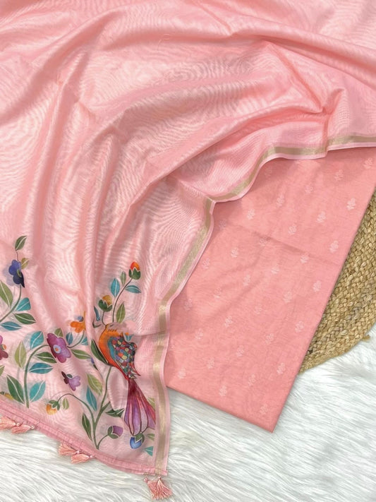 Resham Banarsi Suit with Digital print Dupatta