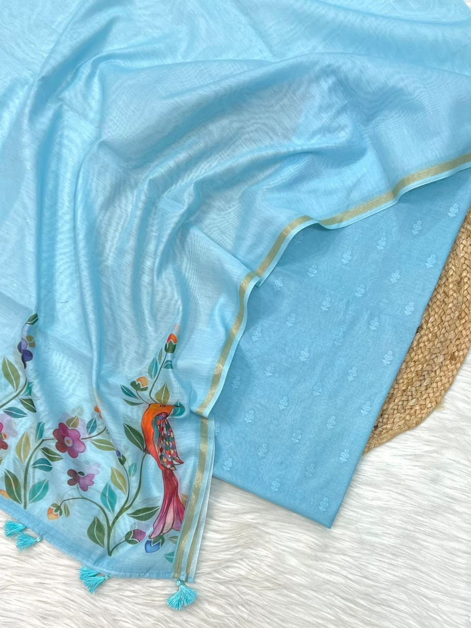 Resham Banarsi Suit with Digital print Dupatta