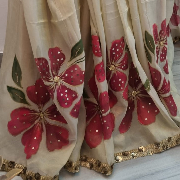 Wedding Ready Handpainted Saree by RNR