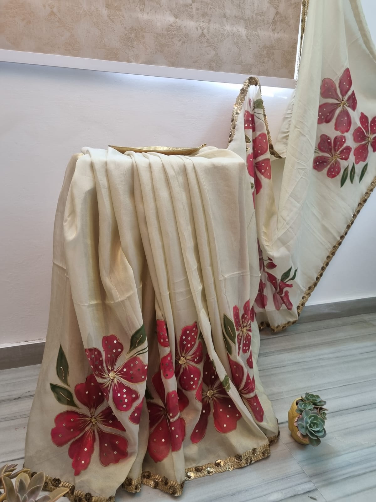 Wedding Ready Handpainted Saree by RNR