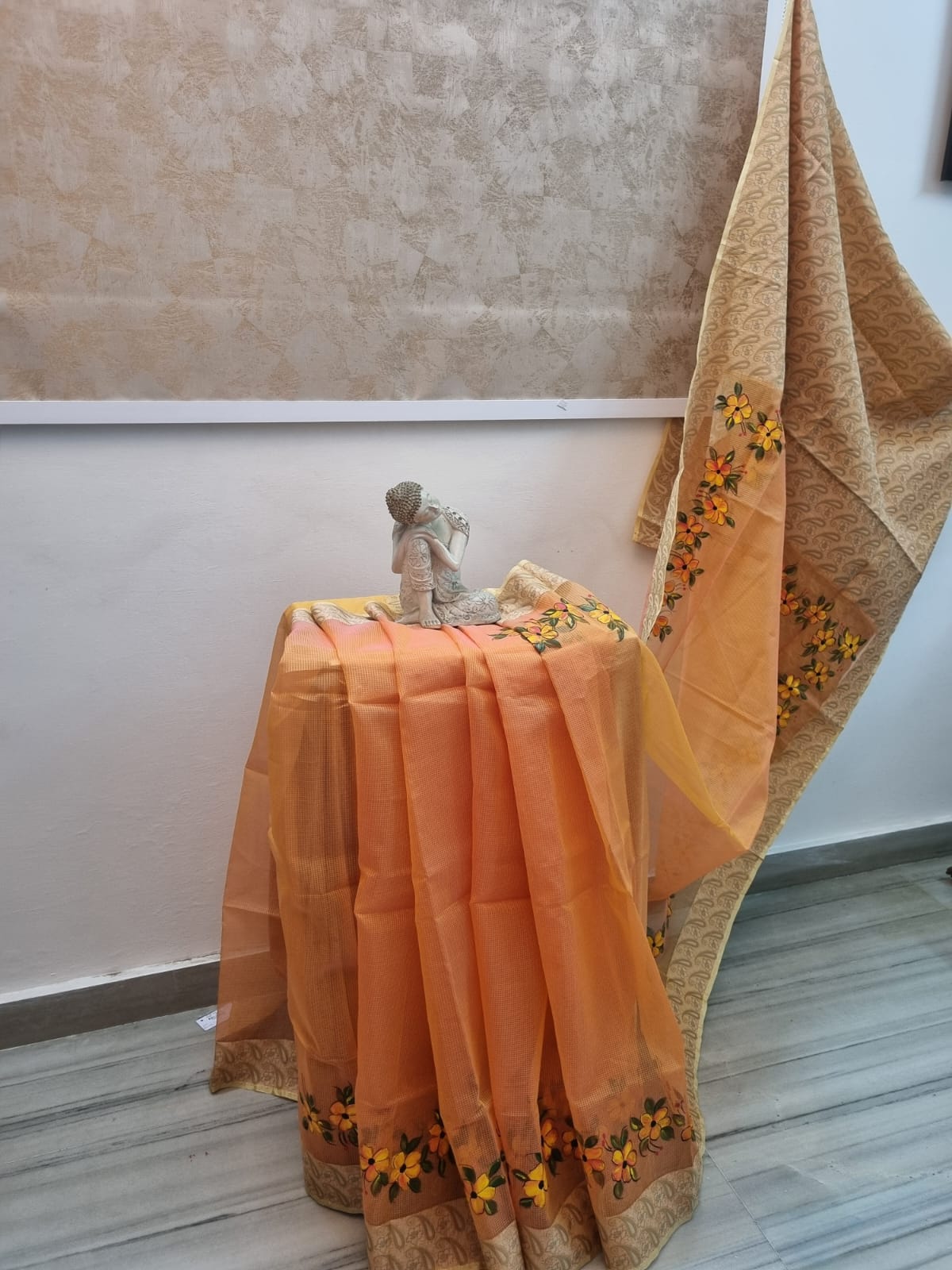 As Bright As Orange Handpainted Saree by RNR