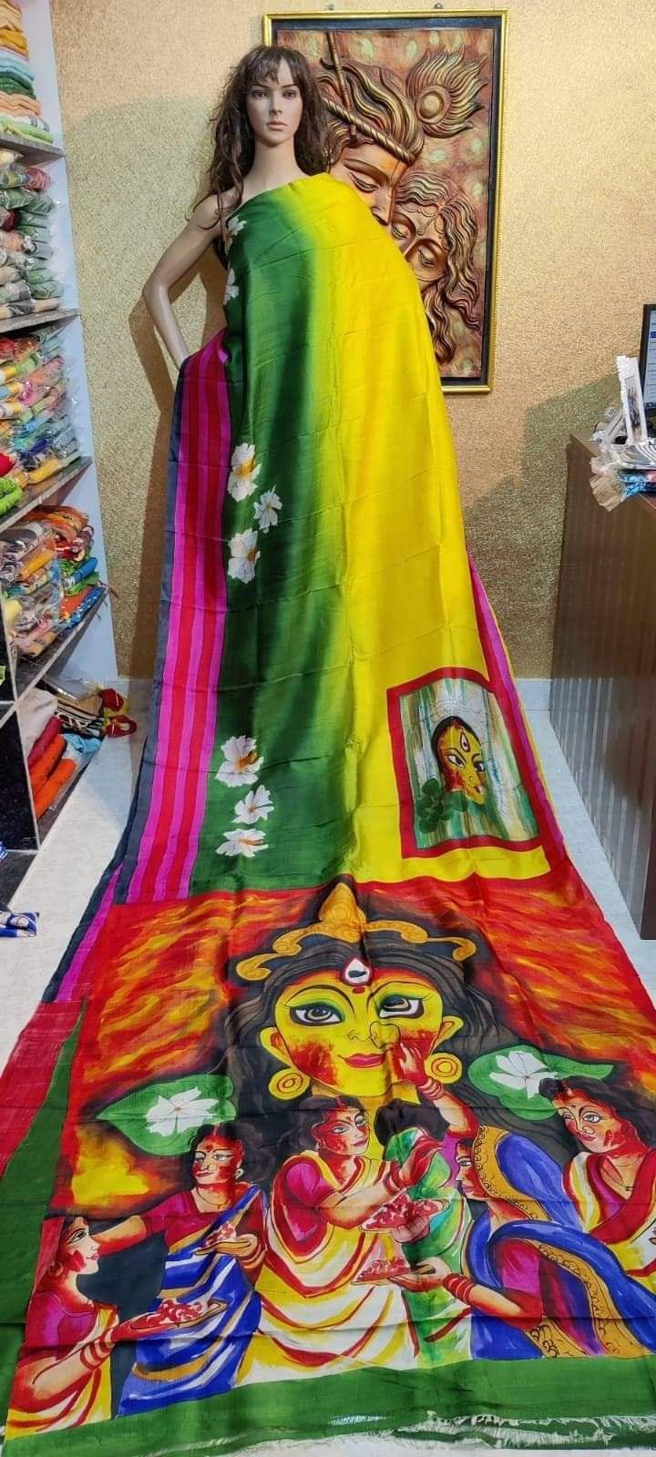 Bishnupuri Silk Handpainted Sarees