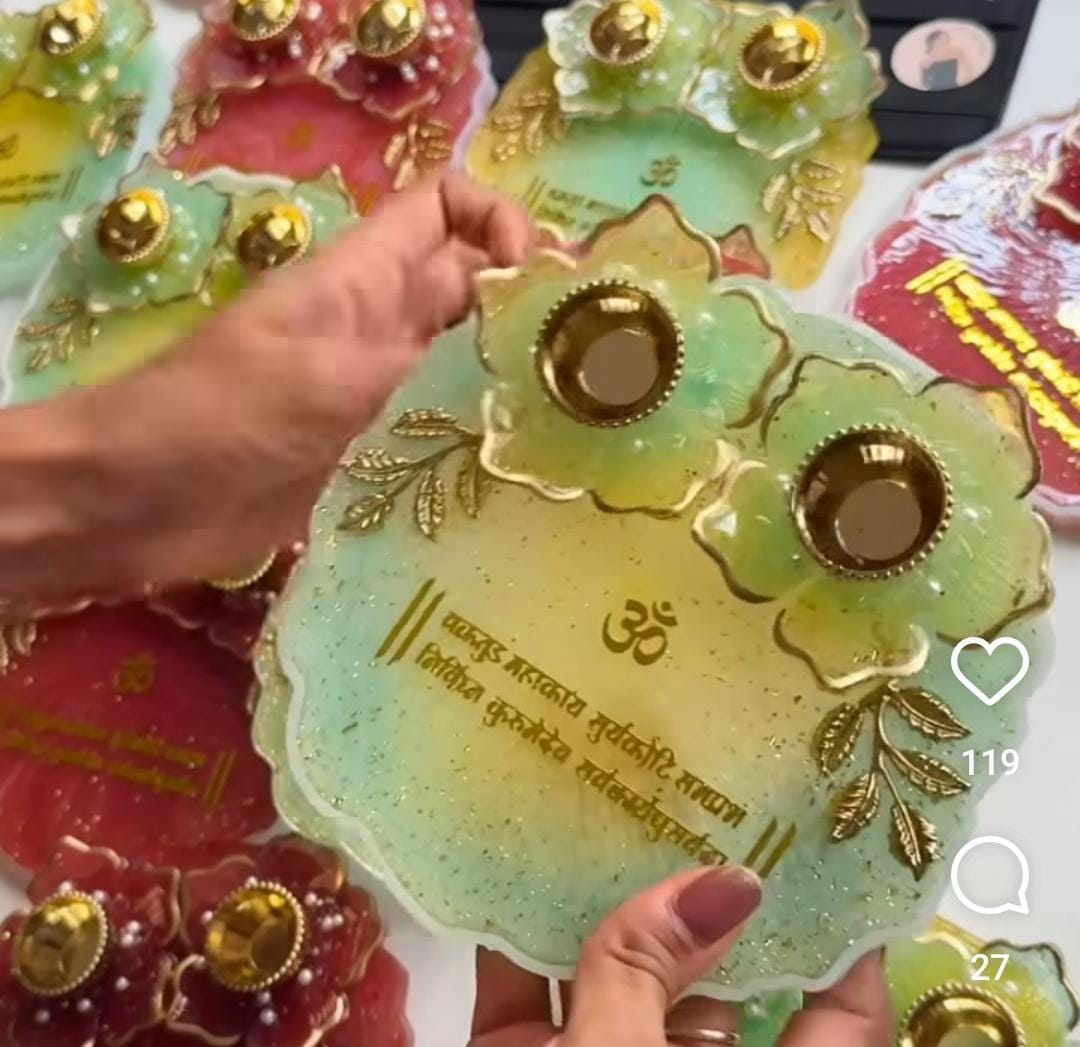 Resin Art Pooja Thalis by RNR