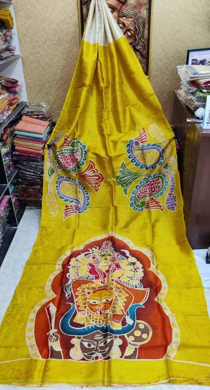 Bishnupuri Silk Handpainted Sarees