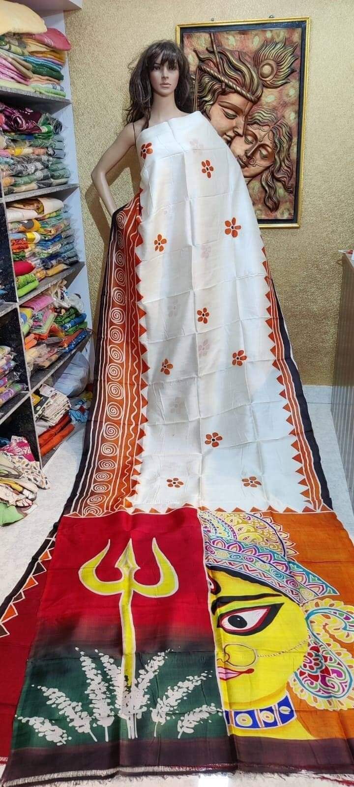 Bishnupuri Silk Handpainted Sarees