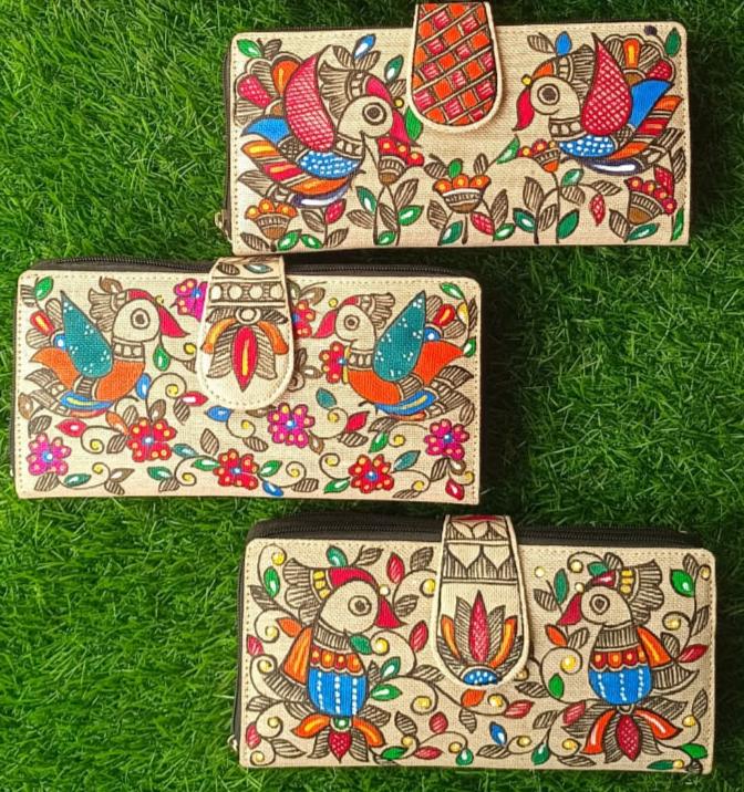 Jute Madhubani Painted Clutch by RNR