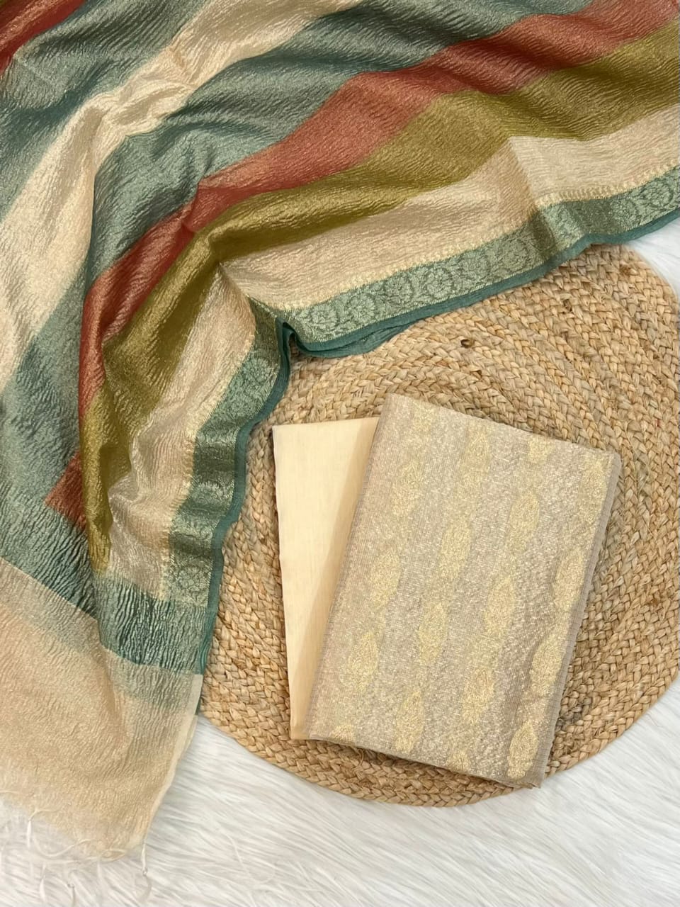 Tissue Silk with Zari Weaving Suit