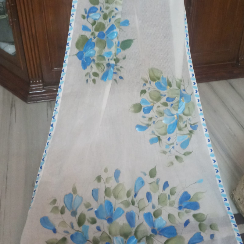 Handpainted Chikankari Dupatta by RNR