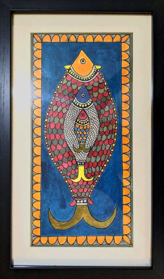 Colorful Acrylic Madhubani Paintings - 12 - RANK NEVER RETIRES