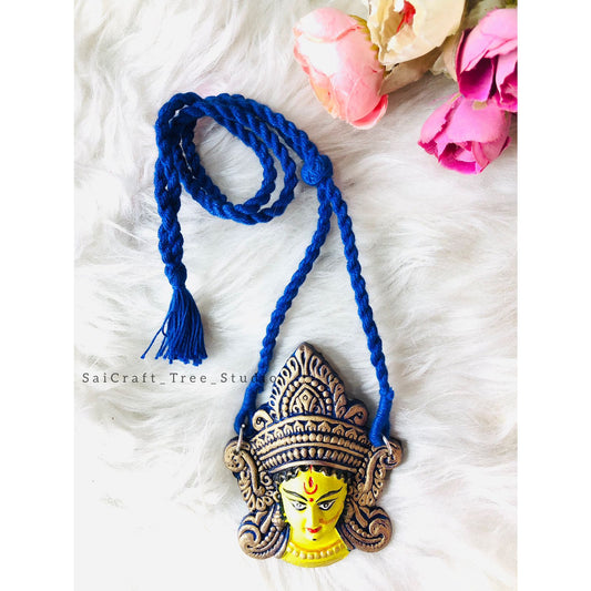 Handmade Necklace Set - Maa Durga Blue - RANK NEVER RETIRES