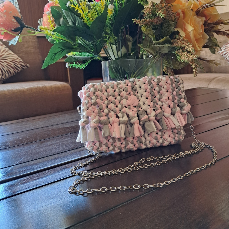 Handmade Macrame Cotton Sling Bag by RNR