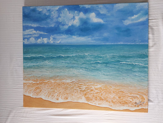 Sea Shore Oil Painting - RANK NEVER RETIRES