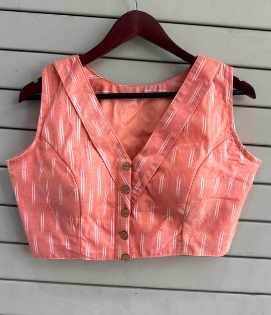 Stylish Ikkat Blouses - Coral
