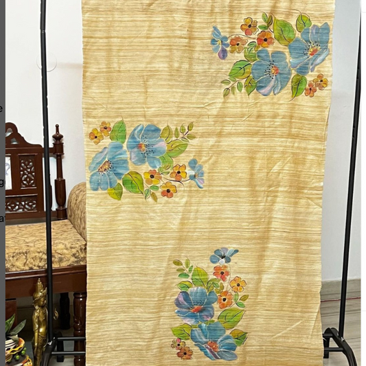 Handpainted Tussar Silk Dupatta by RNR
