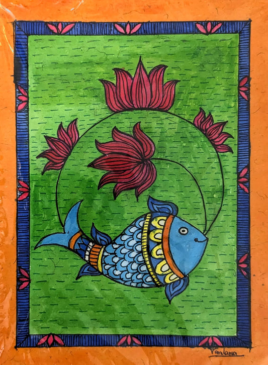 Vibrant Acrylic Madhubani Artwork - 1 - RANK NEVER RETIRES