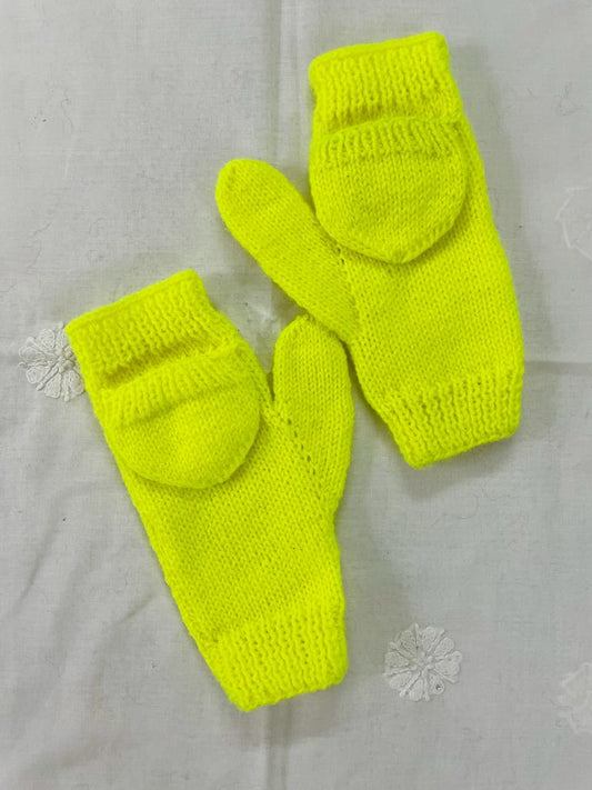 Handmade Woollen Mittens with Flap - RANK NEVER RETIRES