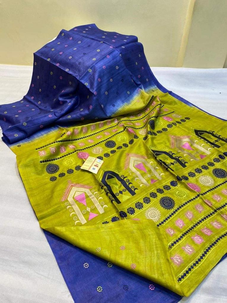 Tussar Silk Saree | Jaipur Design Saree - Indian Traditional Designer Saree By Rank Never Retire