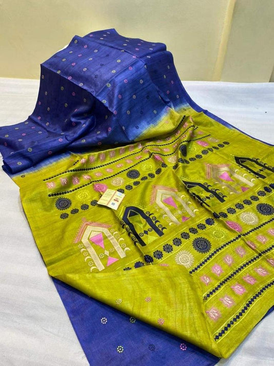 Tussar Silk Saree | Jaipur Design Saree - Indian Traditional Designer Saree By Rank Never Retire